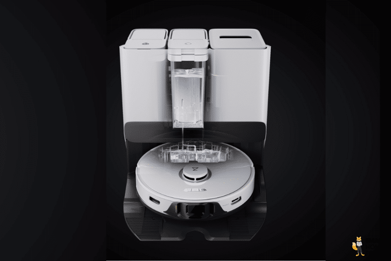 На схеме показано, как заполнить мобильный резервуар для воды Roborock S8 Pro водой на станции Ultra Station.